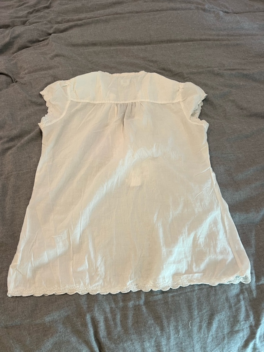 Women’s Cream white Crochet-Trim V-Neck Top - Picture 2 of 6